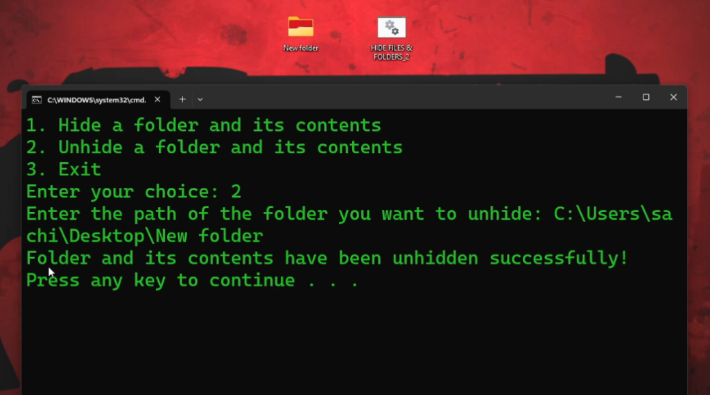 Hide Files and Folders in windows 11
